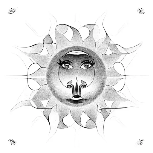 Sun With Swirl Lines