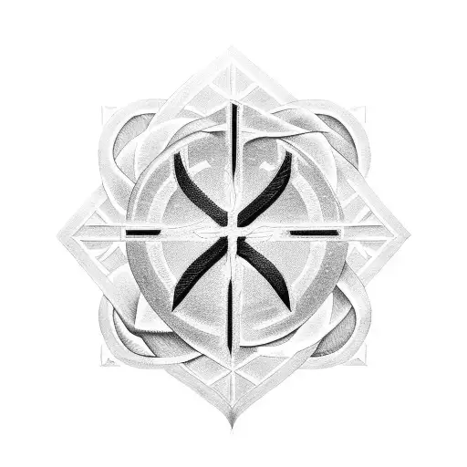 Christian Cross Surrounded By Rose