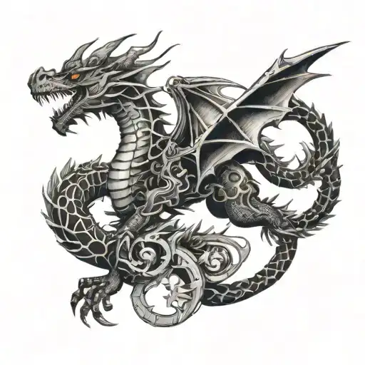 Mechanical Dragon Flying