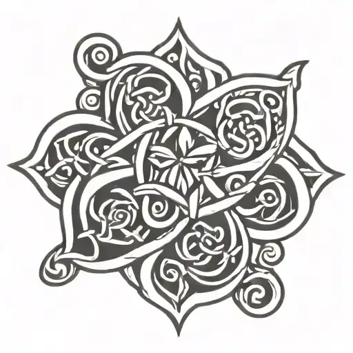 Inutials Q R A Celtic Knot With Sanskrit
