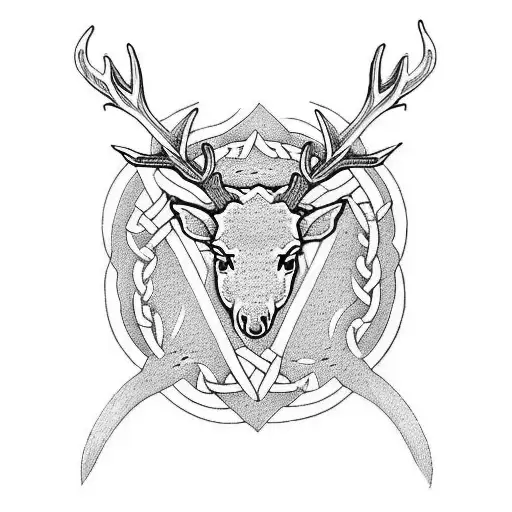 Celtic Stag Mountains Sleeve