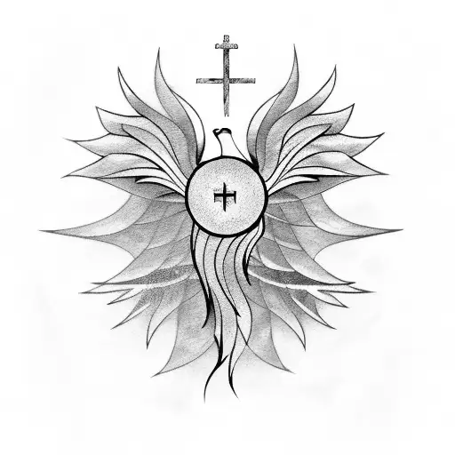 Sacred Geometry That Include The Name Hope And A Phoenix Bird