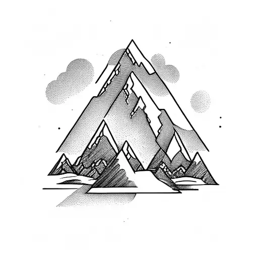 Arrow With Mountains And Trees