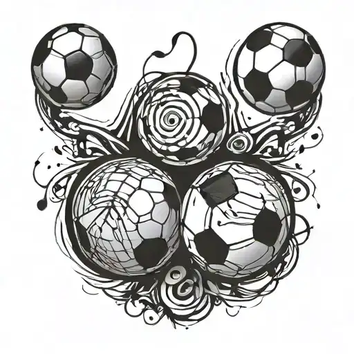 A Tattoo Design Combining Music Notes And Soccer Balls To Represent Your Love For Music And Soccer