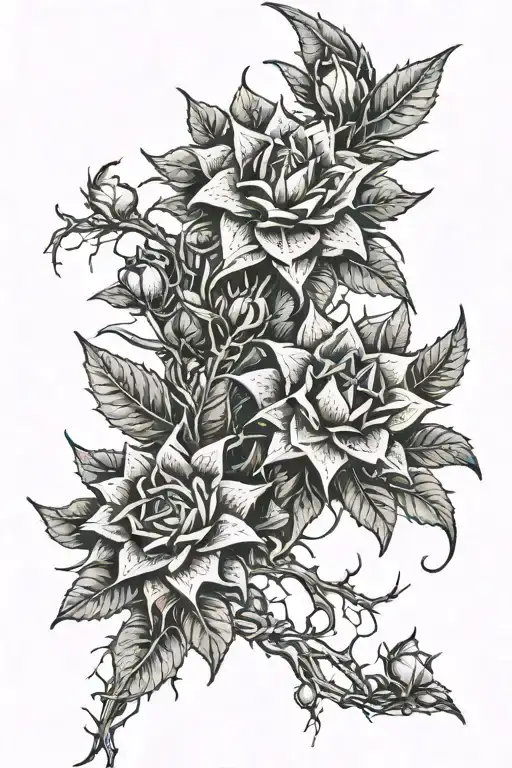 Euphorbia Milii Crown Of Thorns Wrapping Up Arm Sleeve