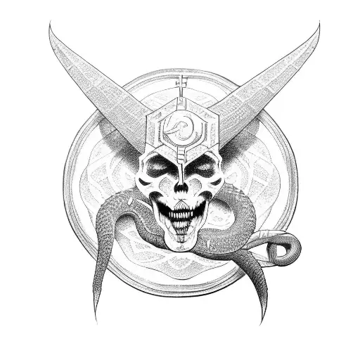 Jesuschrist Fighting The Serpent With A Sword