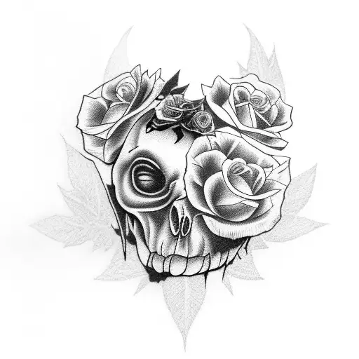 Raven With Black Roses