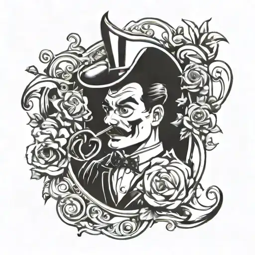 A Tattoo Design Of A Playboy Dentist With A Suave Demeanor And A Love For The Ladies