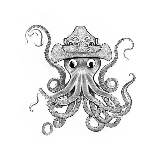 Octopus Holding A Revolver In Each Tentacle Wearing A Sombrero