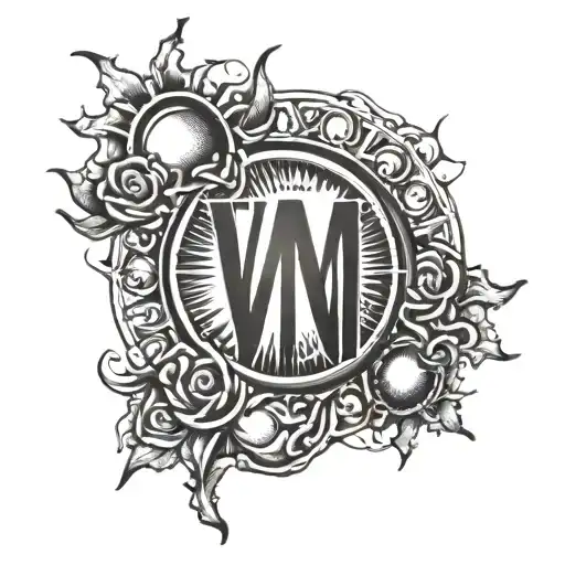 Sun Heartbeat With Letters V M