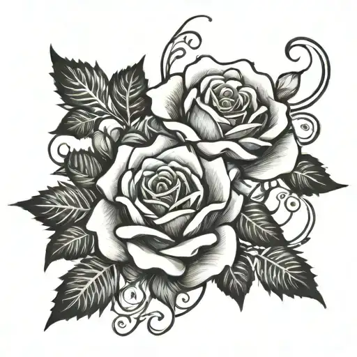 Scroll Roses Intertwined