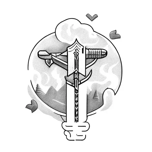 Sword With Money Airplane Supercar And A Heart
