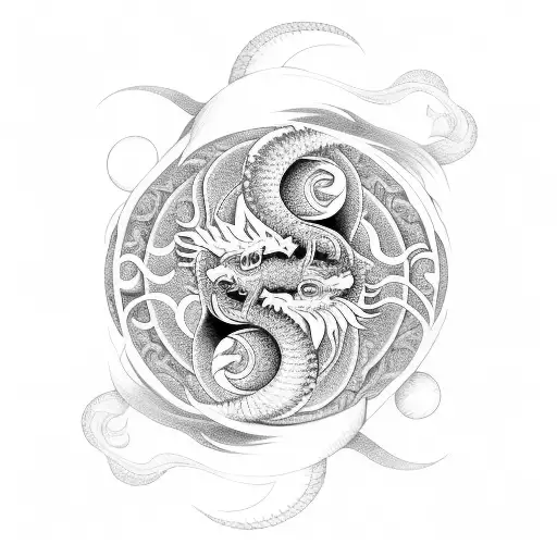 Dragon With Ying Yang