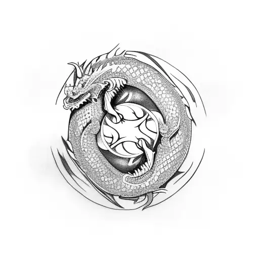 Dragon With Ying Yang Inside