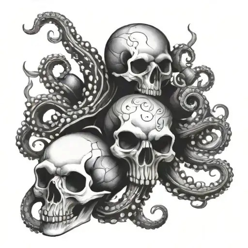 Evil Octopus And Skulls