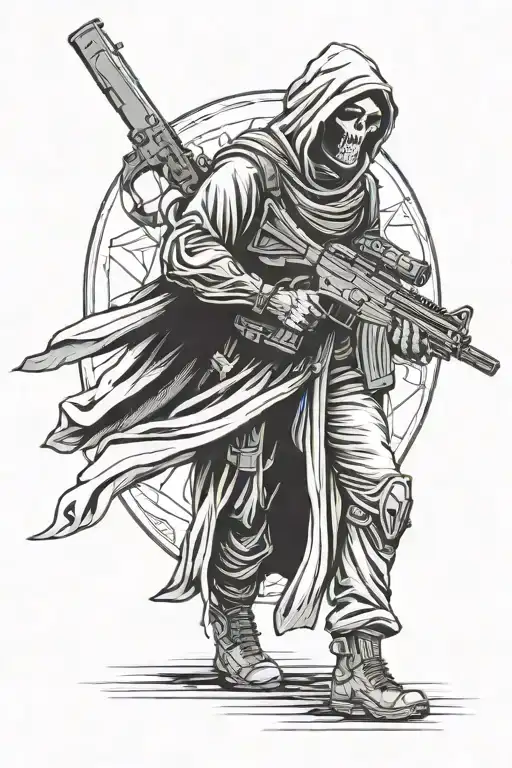 Greem Reaper Holding M4 Rifle