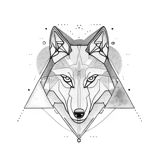Triangular Shape Wolf Simple