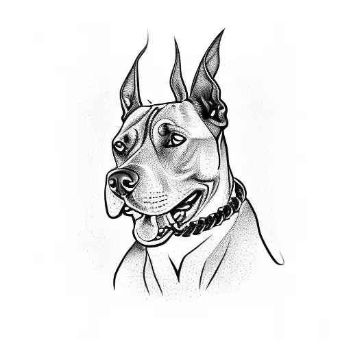 A Pitbull And Doberman Wearing Rapper Chains And Shooting Gold Bullets