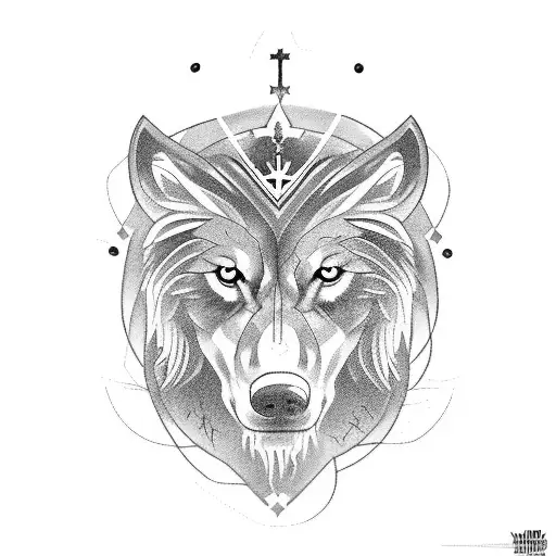 Christian Cross Surrounded By A Wolf And A Lion And An Eagle And A Bear