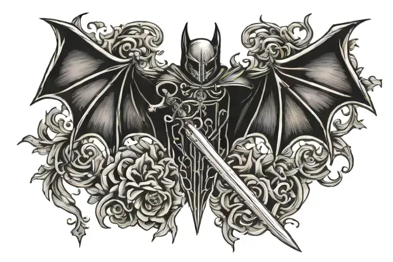 Bat Wings And A Knight Sword