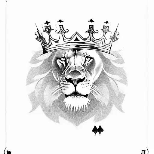 A Lion Wearing A Crown Playing Poker With A Deck Of Cards