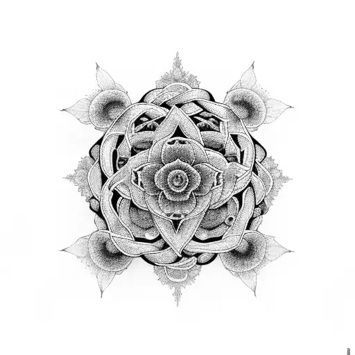 A Stylized Representation Of A Spinal Column Intertwined With Delicate Flowers