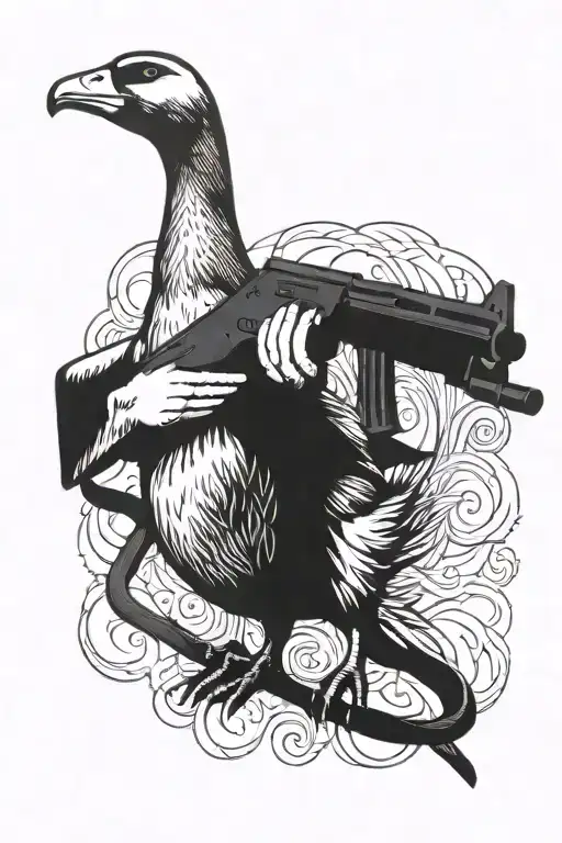 Goose Holding An Ak47
