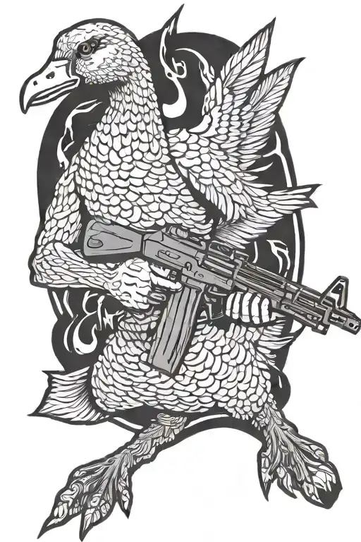Goose Holding An Ak47