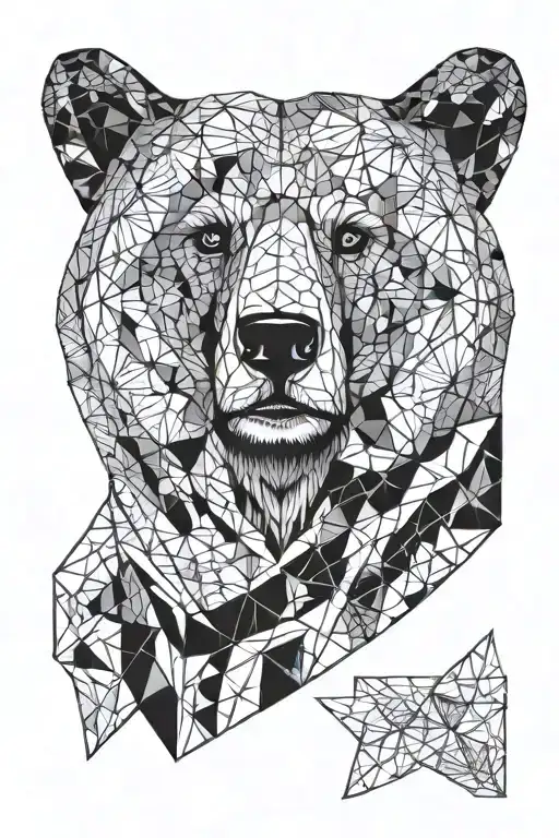 Pattern Geo Mandalla Bear For Front Leg Sleeve