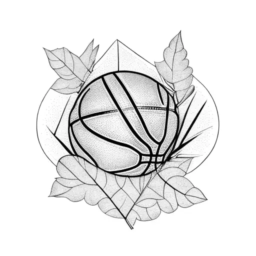 A Basketball Made Out Of Tree Branches And Leaves