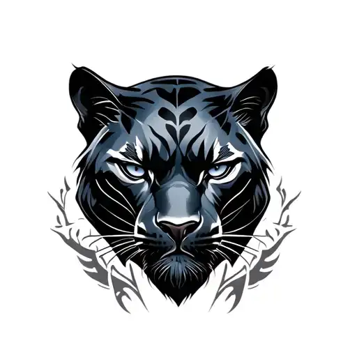 Black Panther Head Tattoo Holding