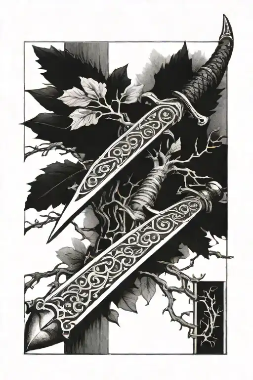 Longsword With Tree Handle Made