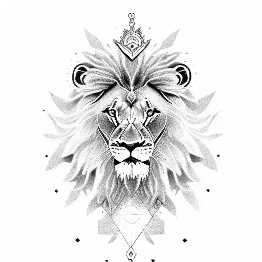 Lion Being Praised On A Throne