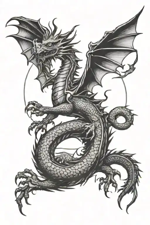 Dragon Out Side The Moon