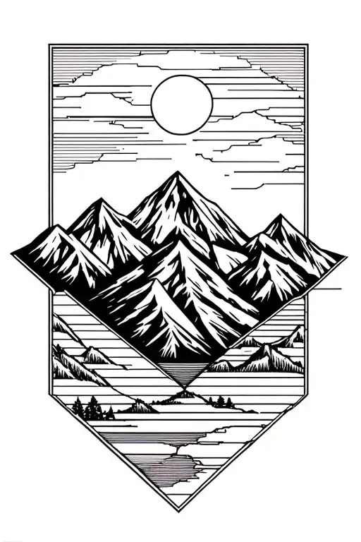 Abstract Geometric Mountain Range