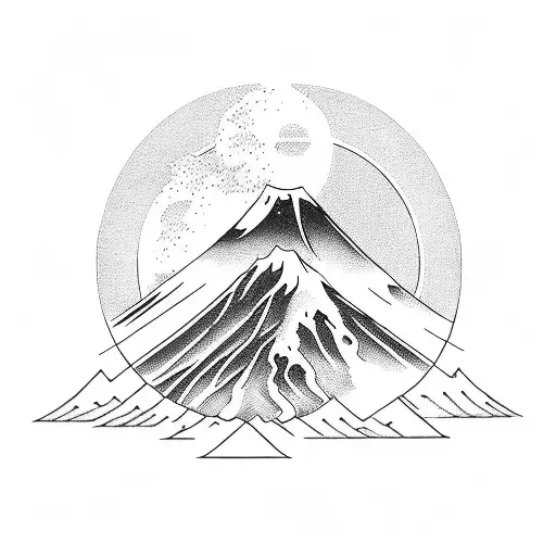 Mount Fuji With A Rising Sun