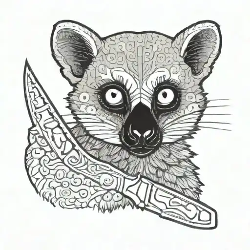 Gothic Lemur Holding A Knife