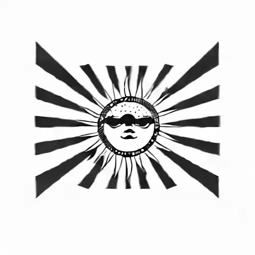 A Black And White Sunburst