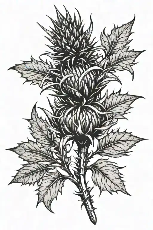 Thistle With Dagger Through It