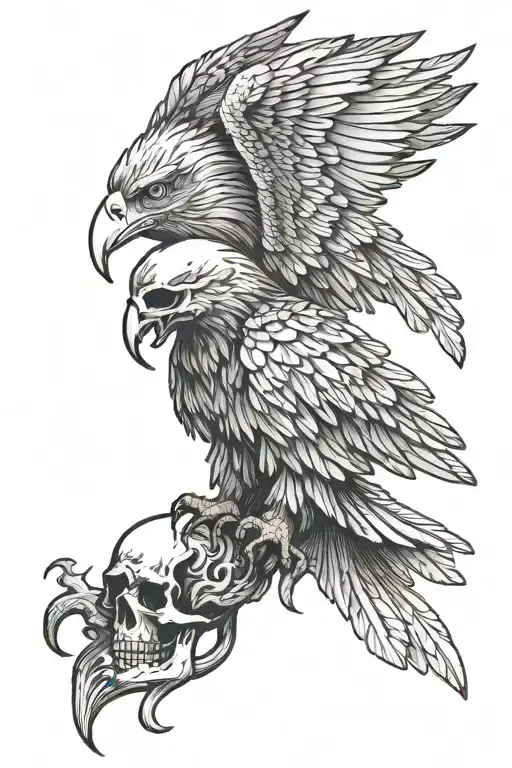 Eagle Holding A Skull