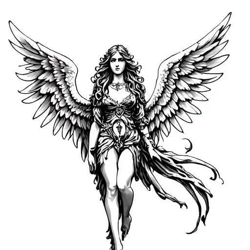 Gothic Style Angel With Wings