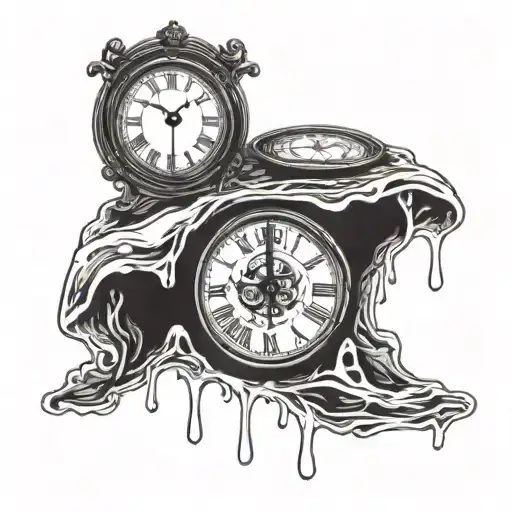 Clock Melting Over A Table