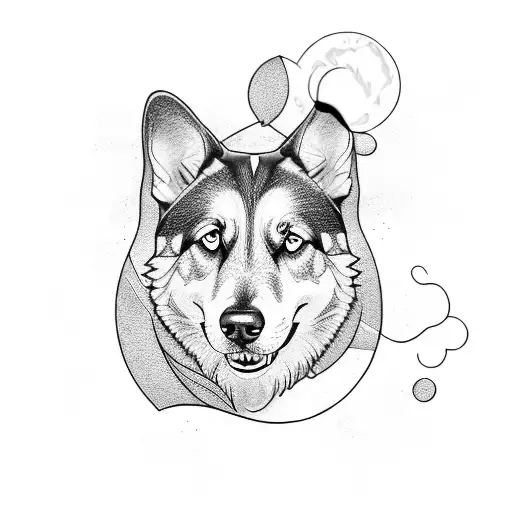 Dog Flower Shepard Mix