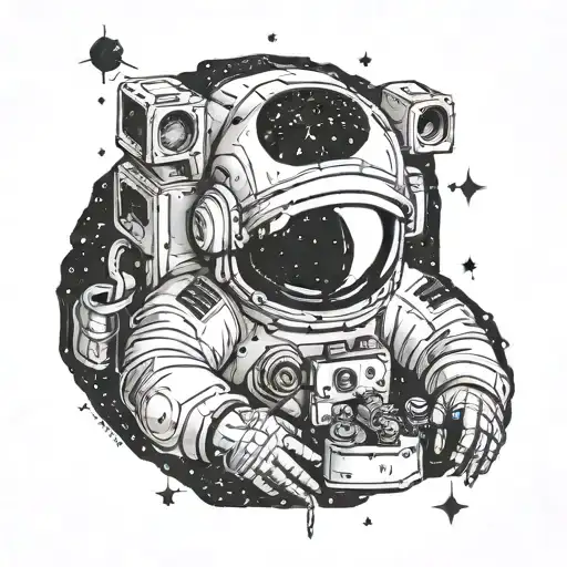 Incorporate A Detailed Astronaut Helmet With Constellations And A Latin Phrase 'Per Aspera Ad Astra'