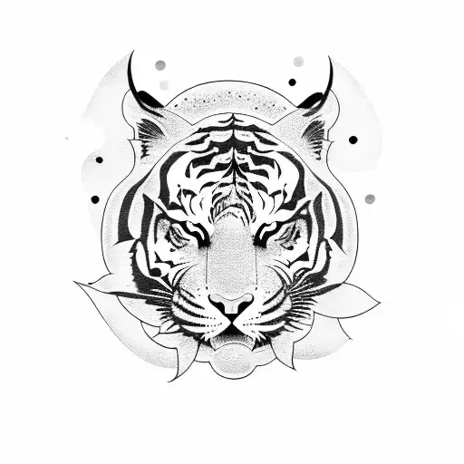 A Funky Tiger Playing A Bass Guitar In A Lush Jungle Setting