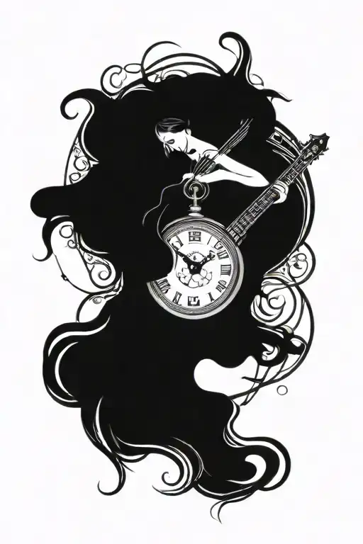 Music Lady Clock Detailed
