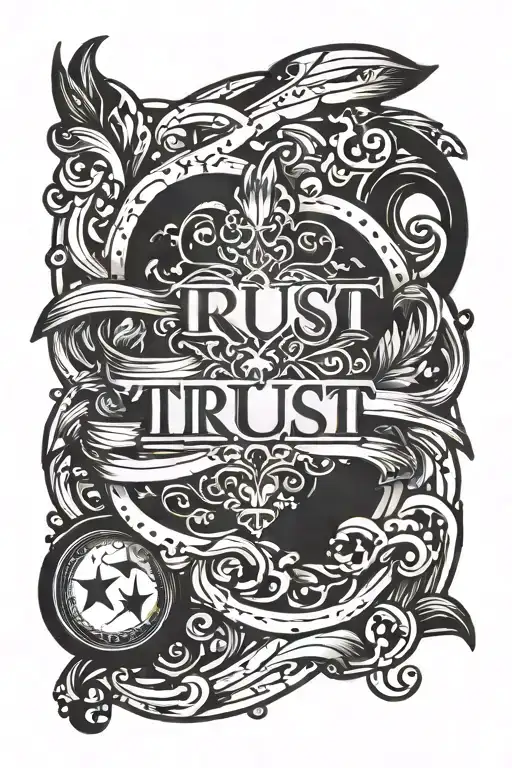Christian Tattoo Featuring The Word Trust