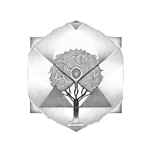 Tree Of Life Inside A Triangle