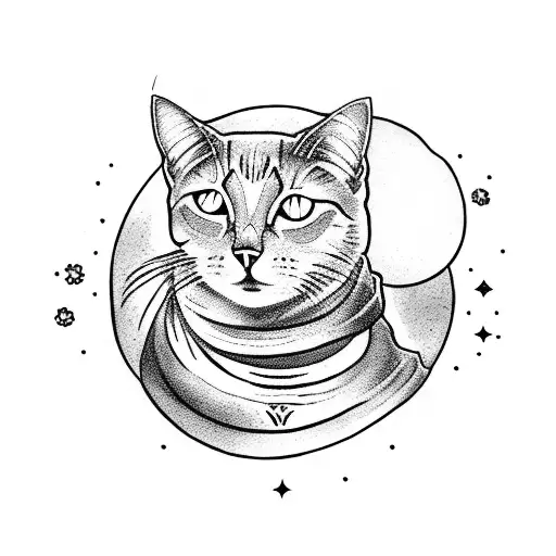 A Mystical Tarot Card Deck With A Cat And Moon Motif