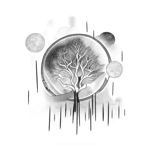 A Gothic-inspired Tattoo Of A Mystical Moonlit Forest With Hidden Creatures